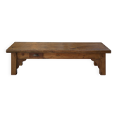 Table basse en orme massif 2 petits tiroirs 1950's