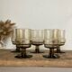 5 vintage glasses in smoked glass