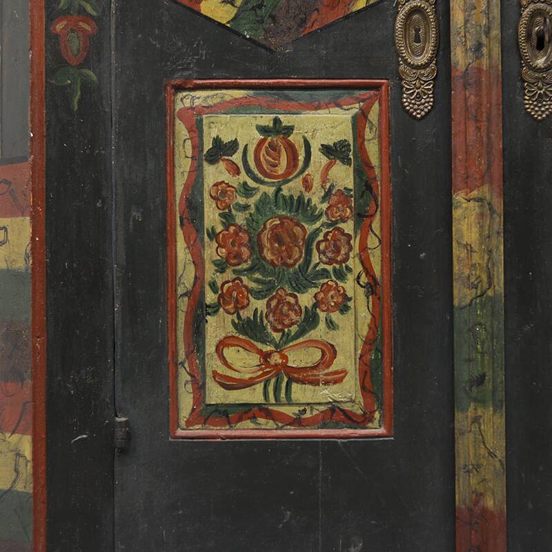 Folk art painted bridal wardrobe