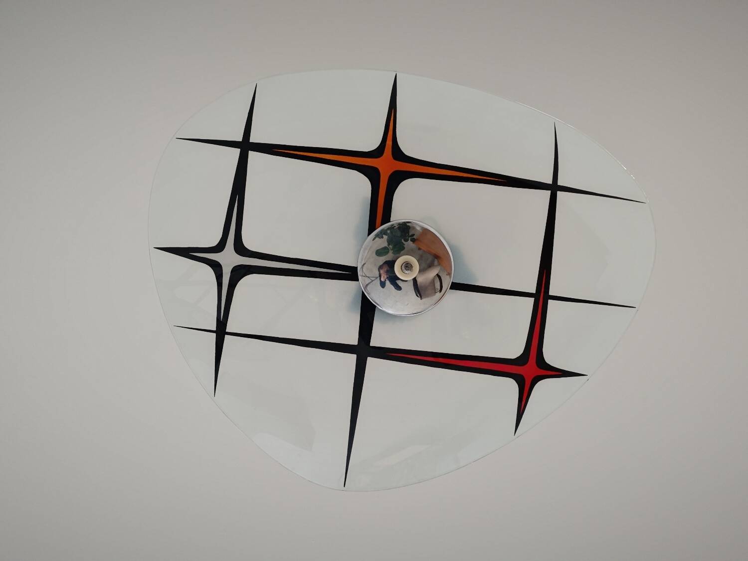 Modernist Czechoslovakian Zukov pendant light, geometric pattern, 1960