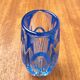 Blue glass vase model 914 mid-century by Rudolf Schröter for Rosice, 1950s