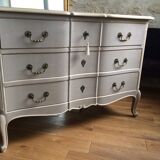 Patinated crossbow commode
