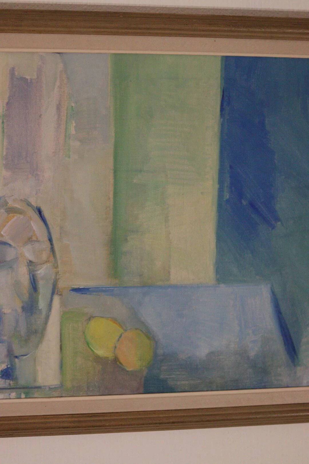 Original Swedish Oil on Canvas – “Still Life in Blue and Green”
