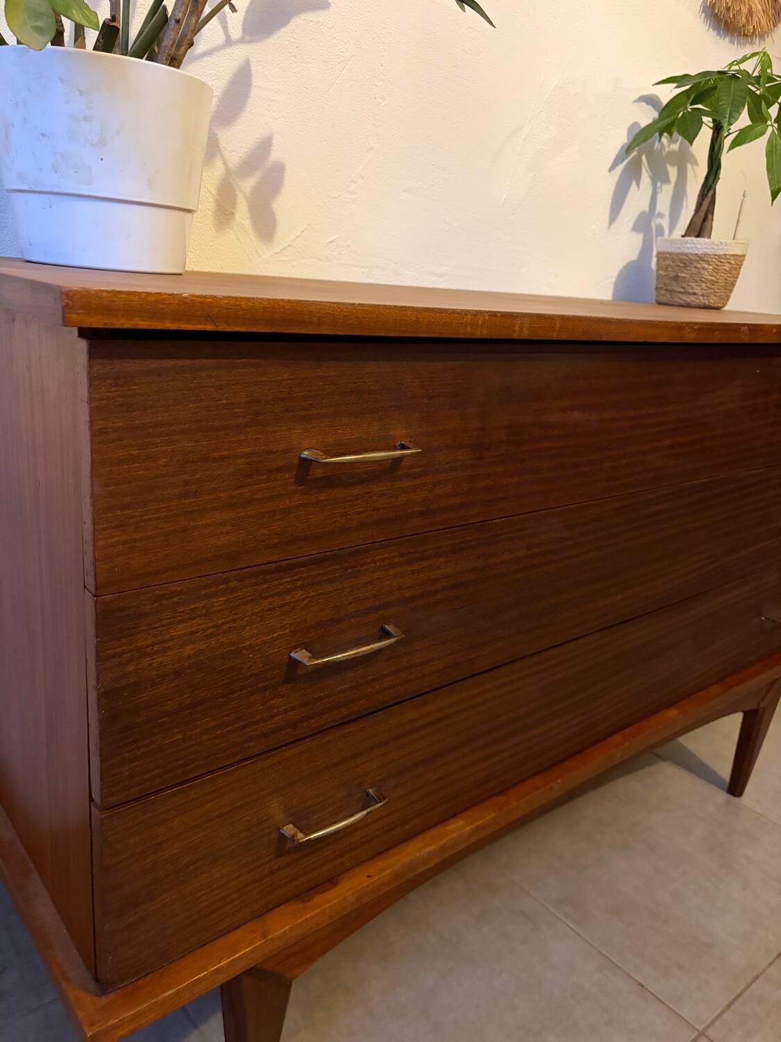 Long vintage teak sideboard
