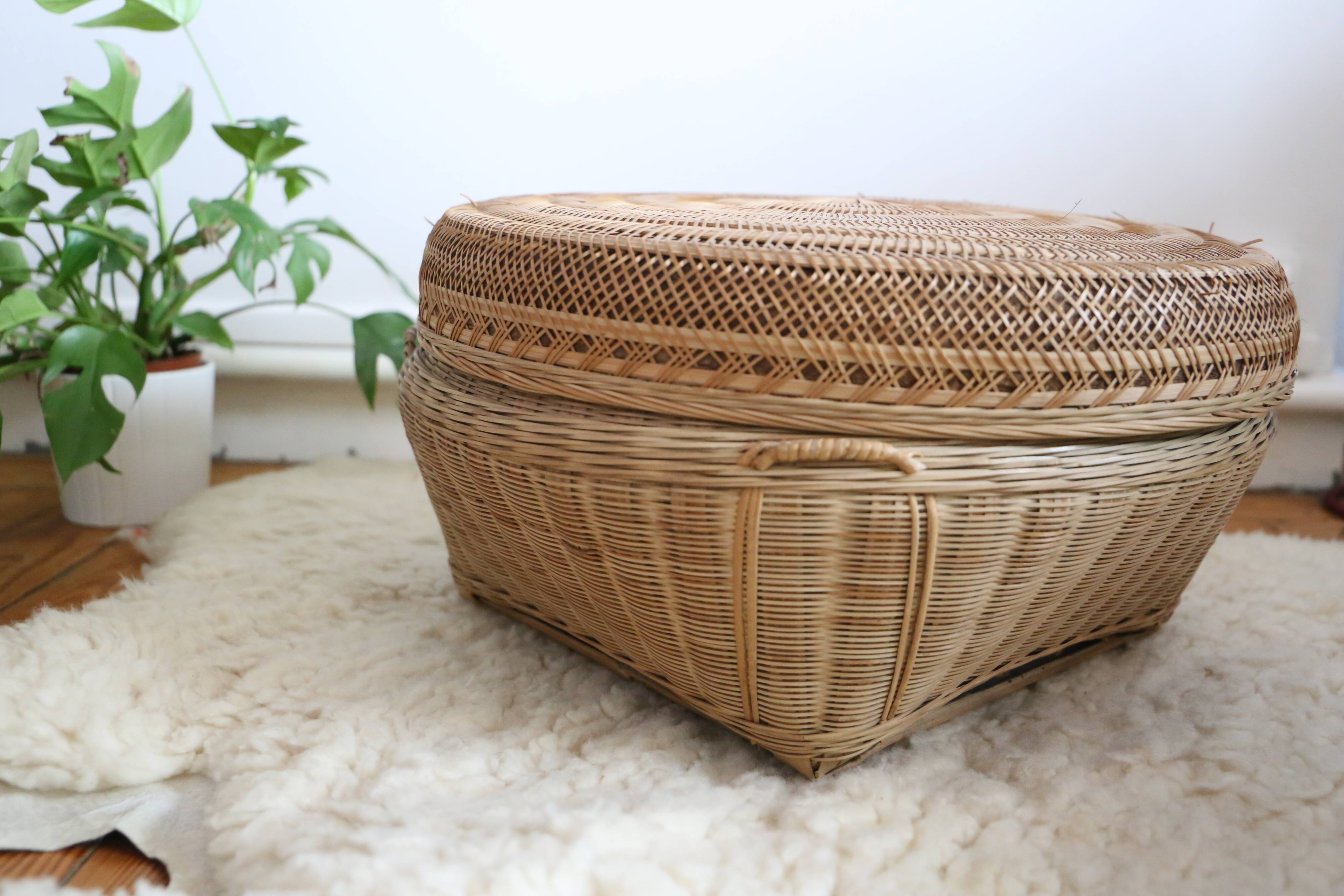 Large vintage wicker box