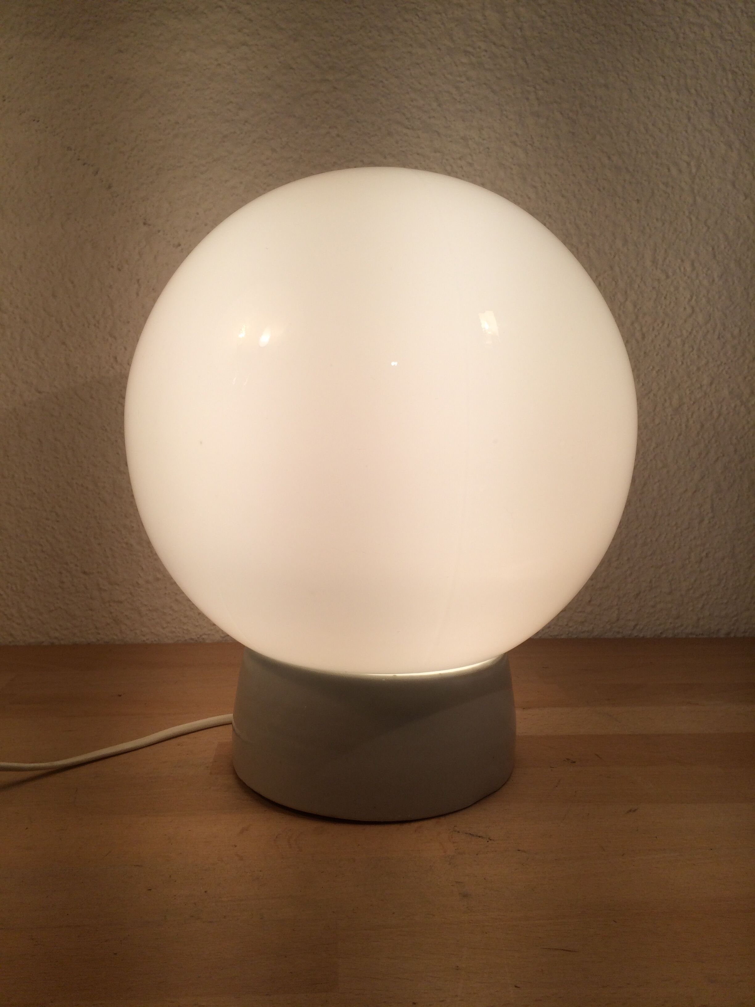 Globe lamp, ceramic and opaline, wall lamp or ceiling lamp