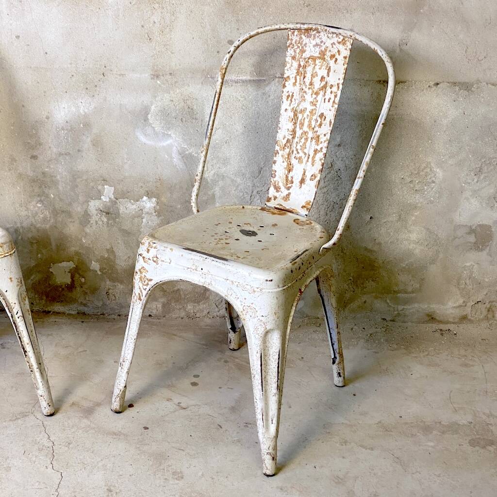 Pair of Tolix chairs model A designed by Xavier Pauchard.