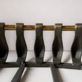Old cast iron and brass log holder
