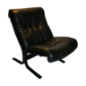 Scandinavian leather low chair