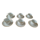 Coffee service CB Cie France 6 cups and 6 saucers