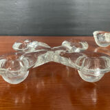 A pair of vintage moulded glass candlesticks.