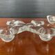 A pair of vintage moulded glass candlesticks.