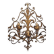 Extra-large wall light with 7 arms, gold metal, acanthus leaf pattern, Palladio.