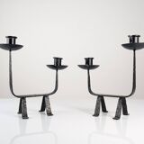 Pair of Wrought Iron Candleholders, 1950s