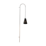 Hanging wall lamp with black perforated cap, 1960's