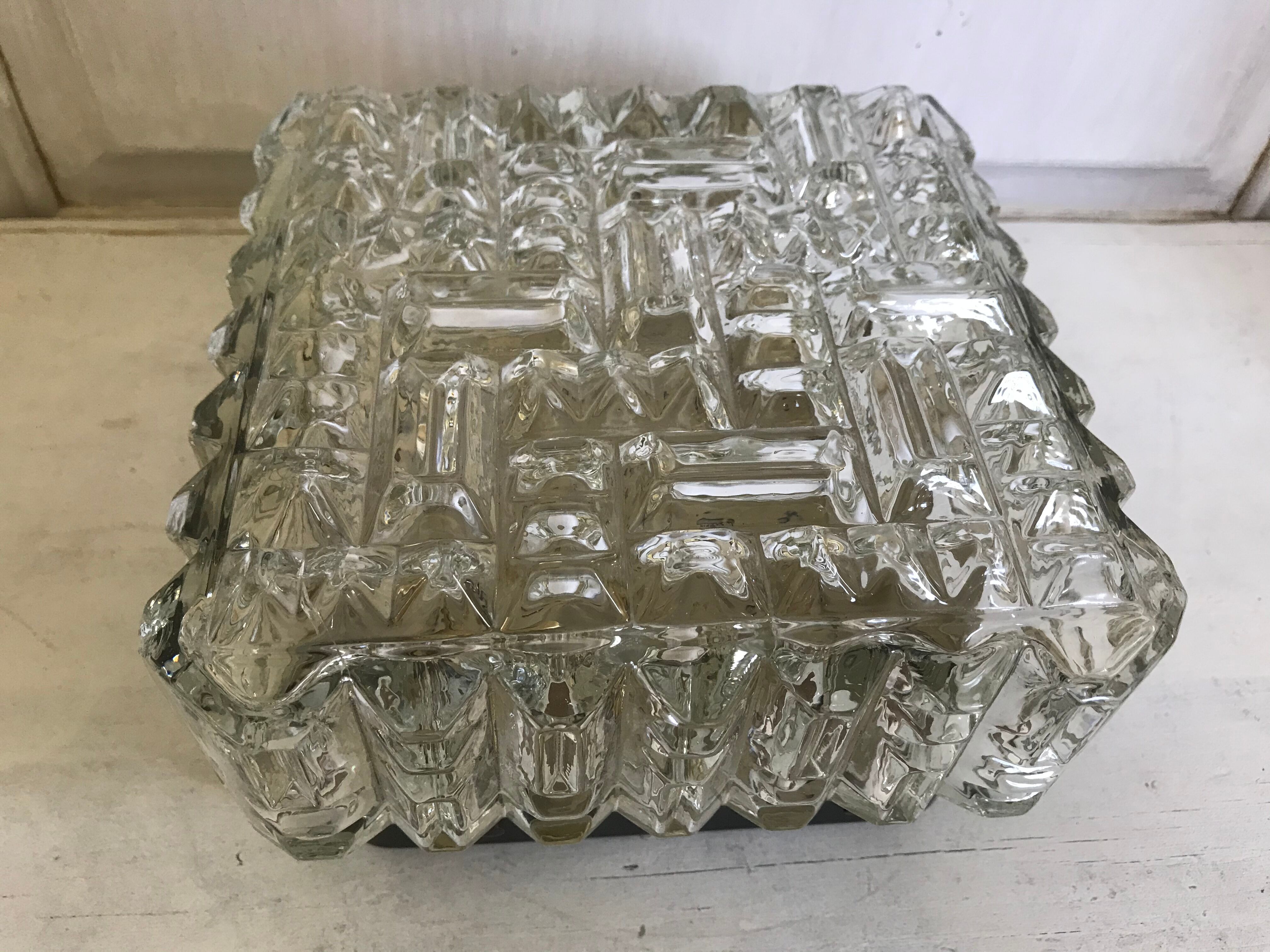 Vintage glass square wall lamp