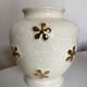 Vase en céramique faïence de Longwy 1960 fleurs or