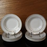 Set of 6 deep porcelain plates Golden Frise