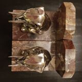 Art Deco elephant bookends in silver regulation