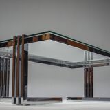 Vintage Coffee Table in Chrome and Glass, 1960s
