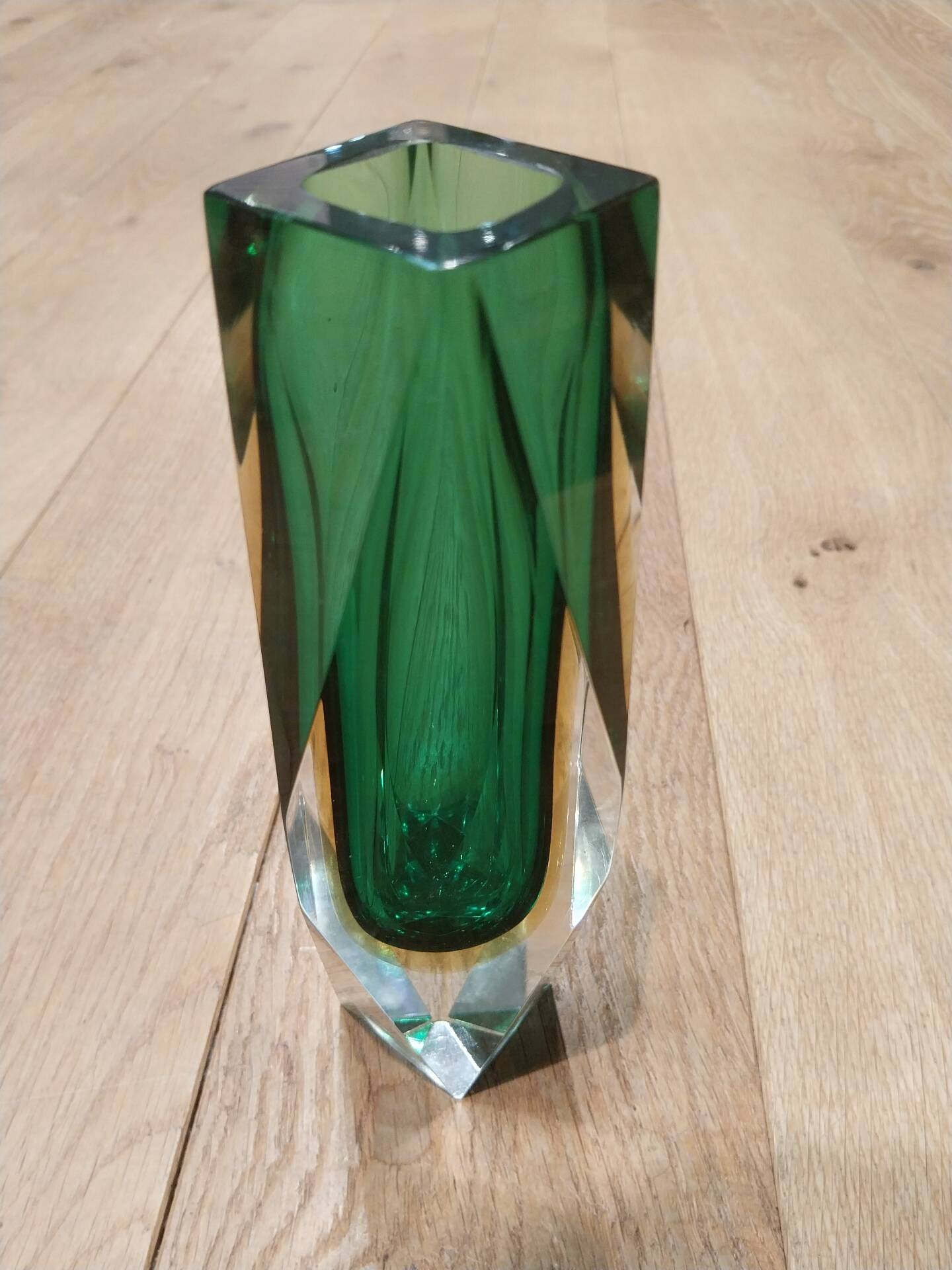 A duo of a vase and ashtray submerged from Murano.