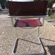 Set of 6 brown leather armchairs