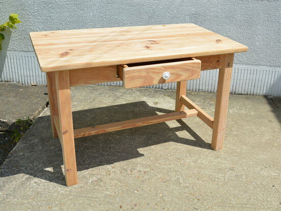 Natural wood farm table