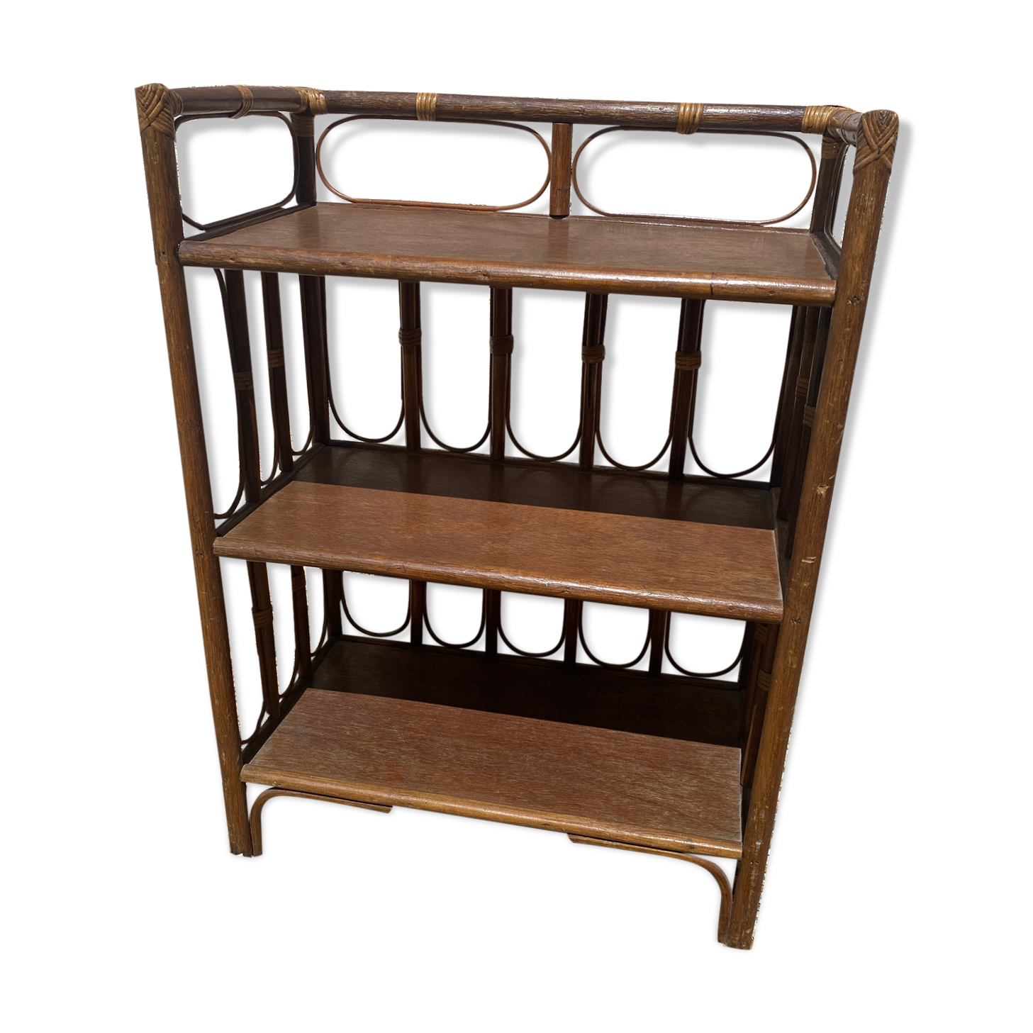 Vintage rattan shelf