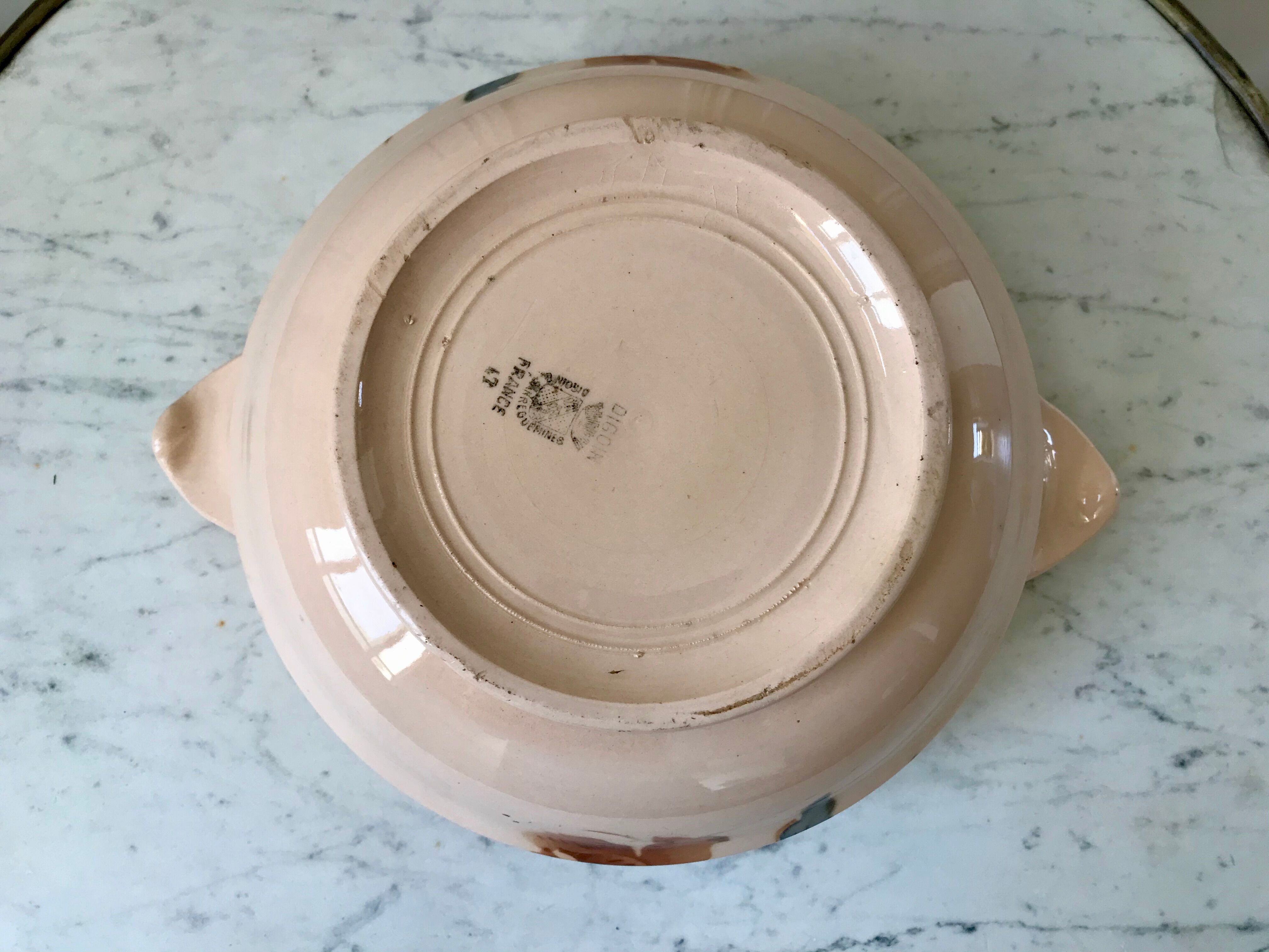 Eared salad bowl digoin sarrreguemines 30s-40s