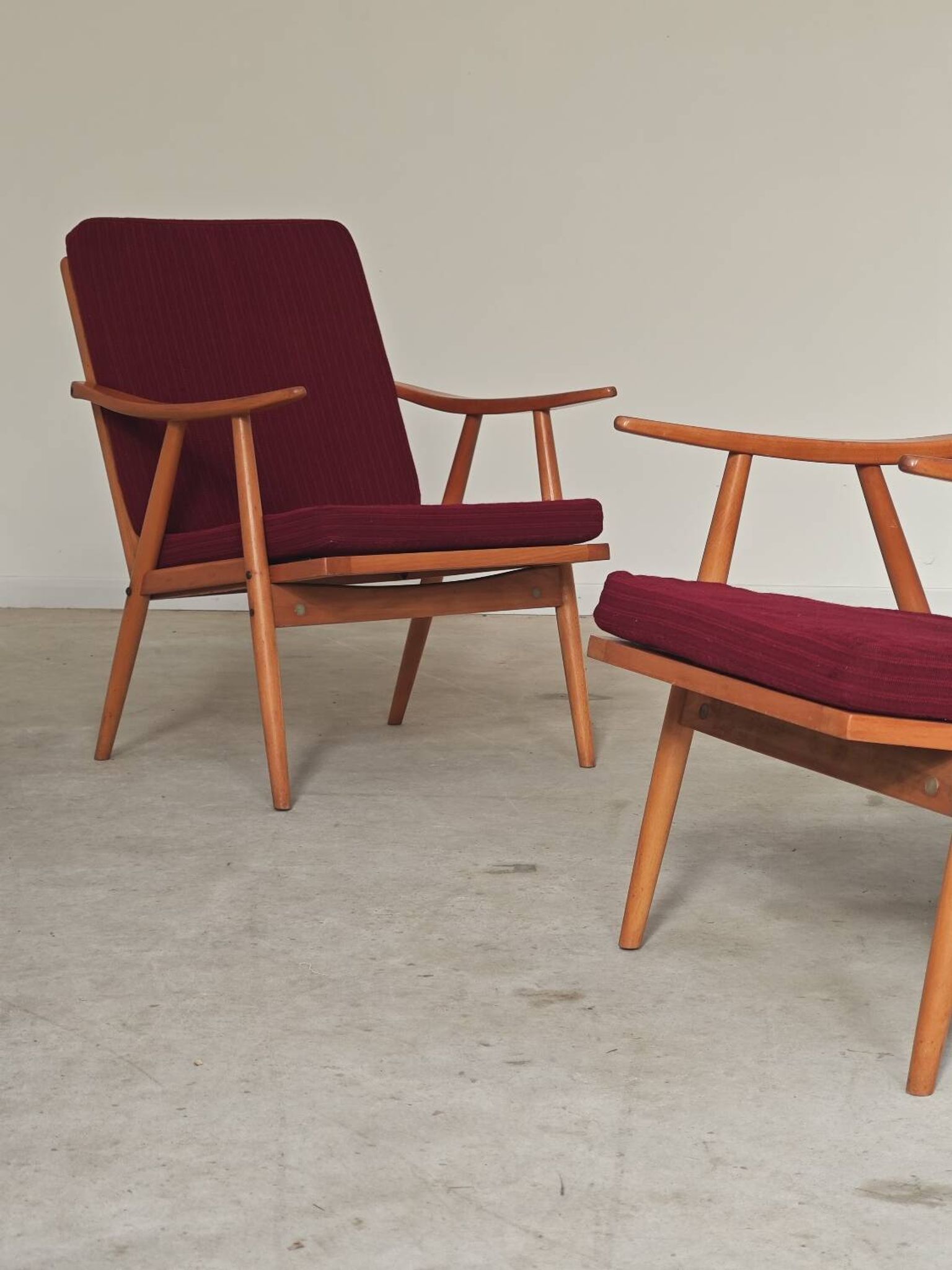 Pair of Boomerang armchairs Antonin Suman TON Thonet 1960