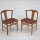 Paire de chaises de salle à manger danoises, bois de chêne massif, laine d'ameublement Années 1960