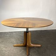 Adjustable table, Scandinavian, walnut, 1960 “Mount and Lower”.