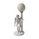 Lampe femme céramique et globe opaline année 80