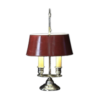 19th century silver-plated bronze hot water bottle lamp