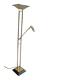 Floor lamp with gunmetal patina and brass