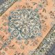 Tapis Turc Vintage Oushak, Couloir Pêche Bleu, 120x194 Cm