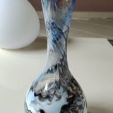 Dorotheenhütte designer vase. Blown glass with smoke swirls/volutes.