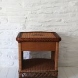 Pair of Wicker Bedside Tables, Vivai Del Sud, design XX Italy
