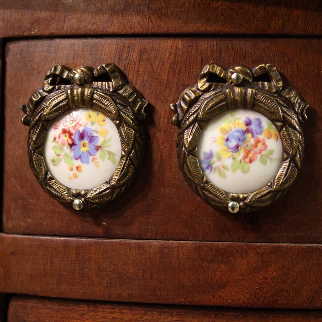 Pair of bedside tables in marquetry from the 20th century.