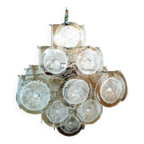 TRANSPARENT AND PULEGOSO “DISKS” MURANO GLASS CHANDELIER