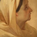 Oil painting on paper from the 19th century