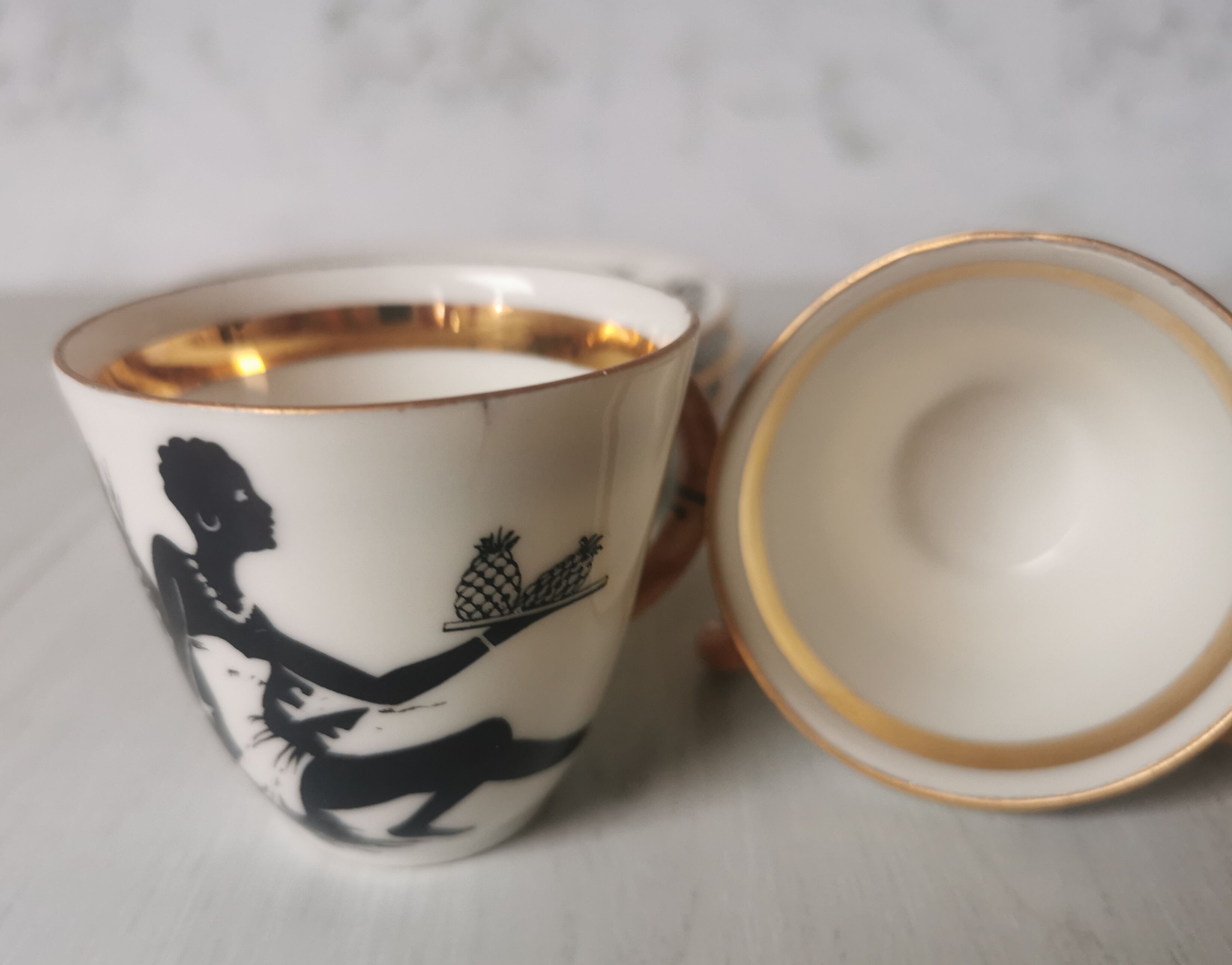 Coffee service African porcelain décor from Limoges