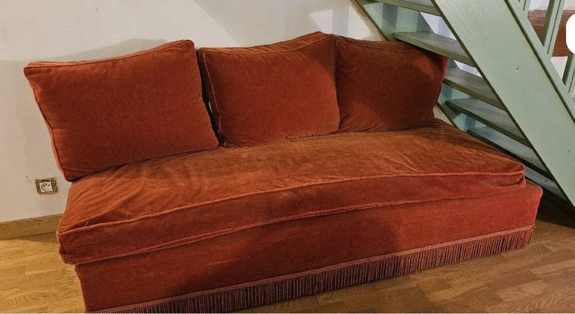 Vintage velvet daybed bench