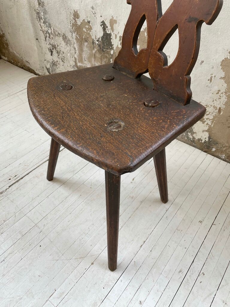 Pair of brutalist Alsatian mountain chairs 19th