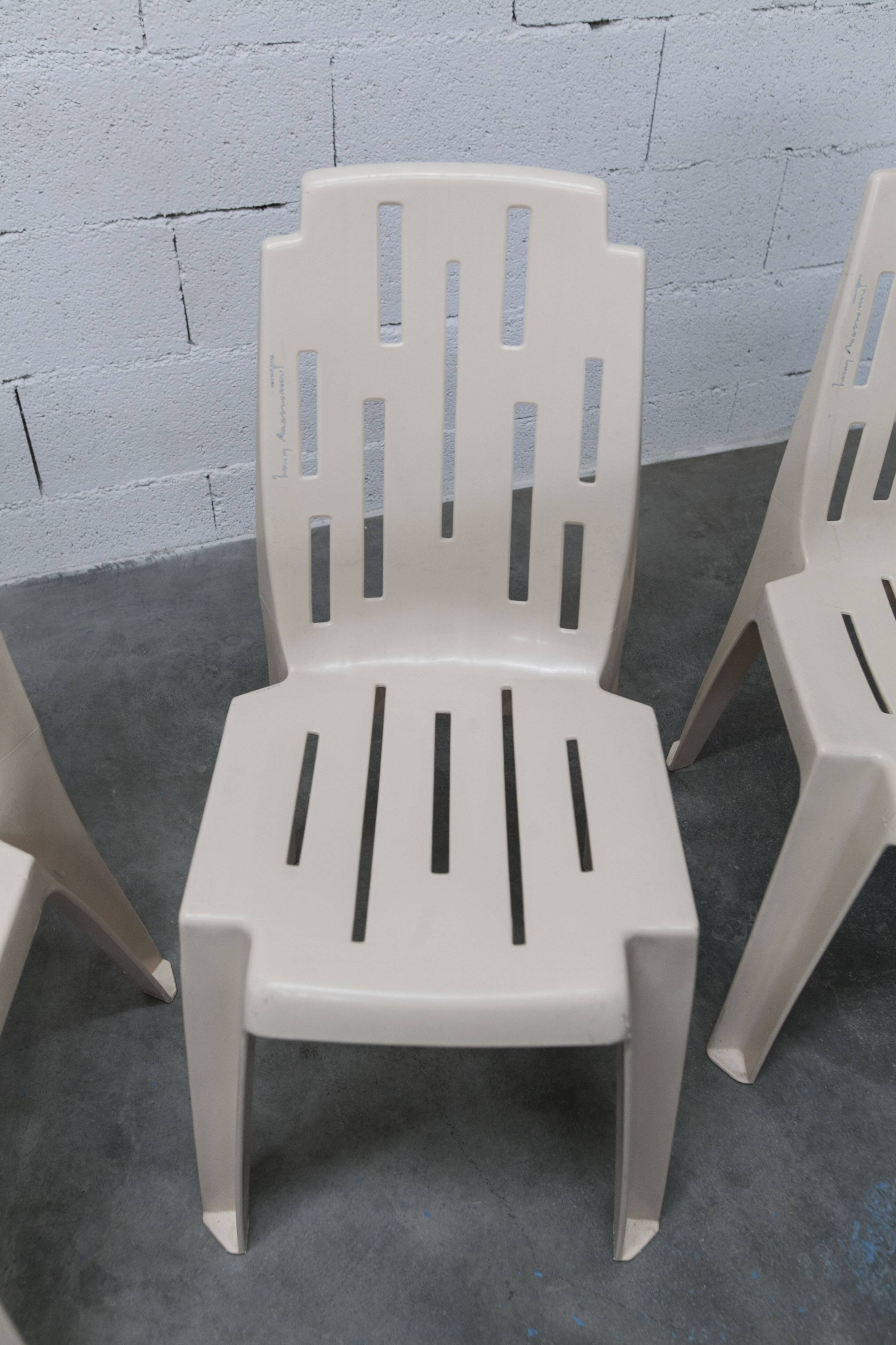 Set of 4 Samba chairs, manufactured by Henry Massonnet, designed by Pierre Paulin