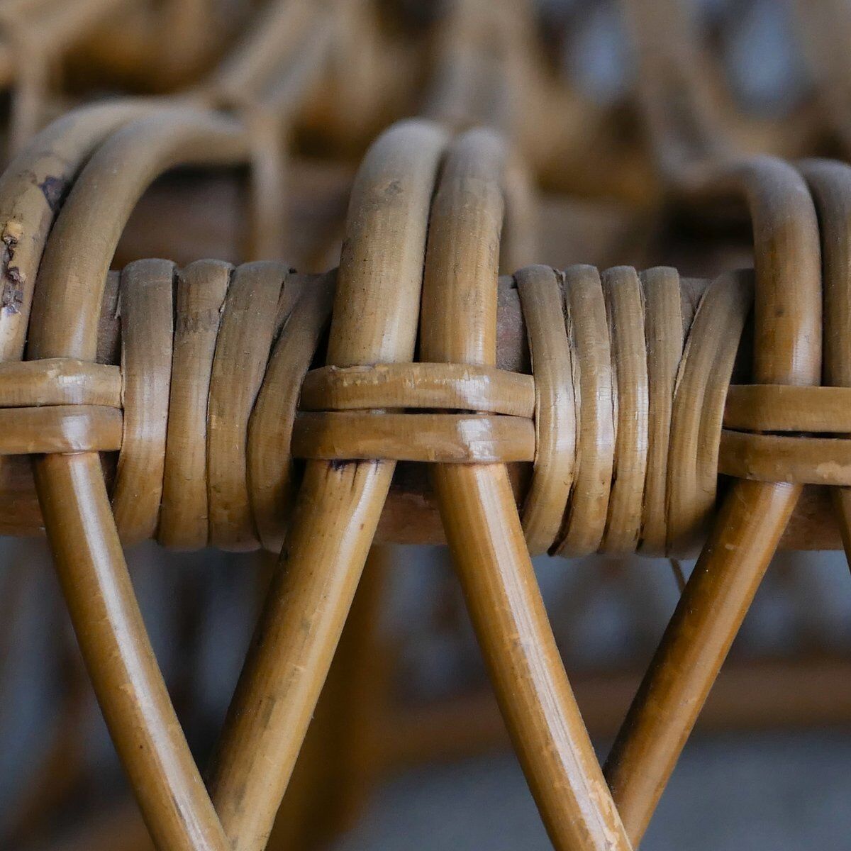 Fauteuil en rotin Gervasoni, années 1960