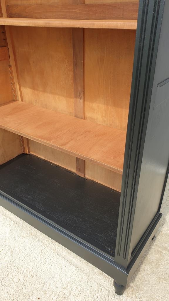 Open bookcase XIXth lacquered black