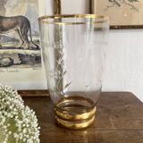 22cm engraved and gilded glass vase