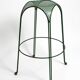 Tabouret de bar italien des années 1960 en métal peint en vert avec métal perforé.