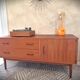 Low Scandinavian enfilade in teak, late 1960s.